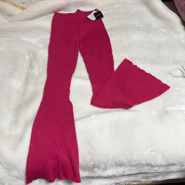 starline 리브 플레어 밑단 팬츠 핑크