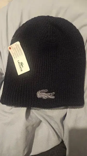 LACOSTE 리버서블 니트 모자 네이비 택 포함 새상품