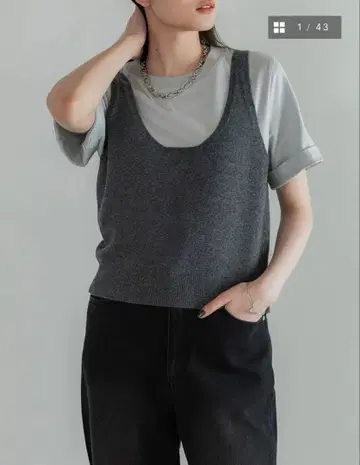 크루레 crewre 울 캐시미어 니트 뷔스티에