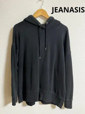 JEANASIS 블랙 후드 부착 후드티 빅 루즈 실루엣
