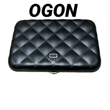 [ 미사용 ] OGON 카드 케이스 블랙 퀼팅 무늬 스마트 지갑