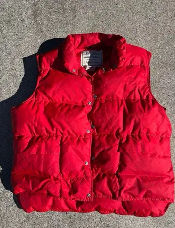 70s 새상품급 LL.Bean 다운 베스트 빨간색