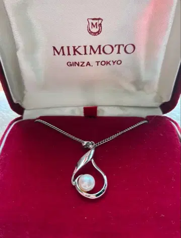 MIKIMOTO 진주 장식 실버 목걸이