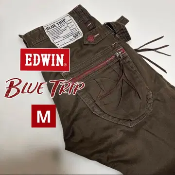 EDWIN 503 블루트립 W 78 브라운 워크 카고 데님