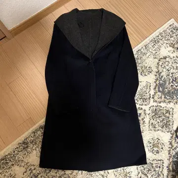 유니클로 후드 부착 코트 네이비 그레이 S