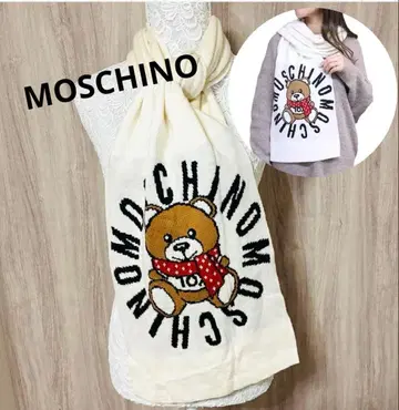 모스키노 머플러 테카 로고 대형 스톨 테디 베어