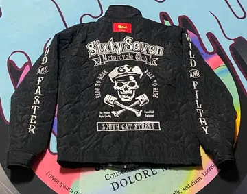 CREAM SODA 해골 퀼팅 블루종 L 점퍼