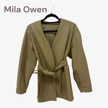 [ Mila Owen ] 베이지 가죽 자켓
