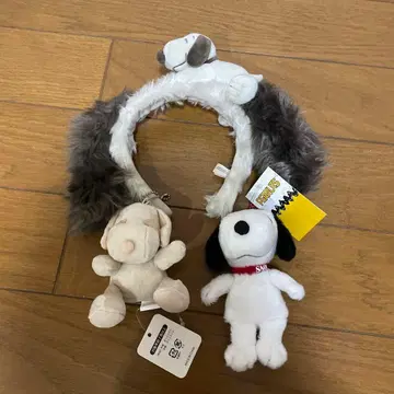 스누피 봉제 인형 머리띠 3개 묶음 판매