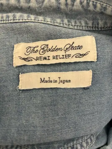 REMI RELIEF 레미 리프 데님 웨스턴 셔츠 남성용 L