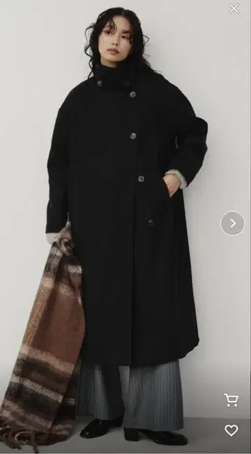 앤트마리스 스탠드 카라 3way 롱 코트 단추식 카라 부착