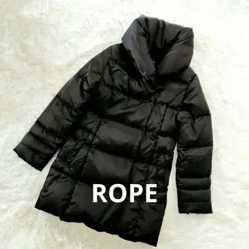 [ROPE] 숄카라 다운 코트 블랙 페더 혼방
