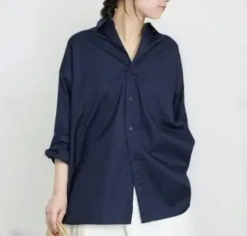 SLOBE IENA 오버 롱 셔츠 네이비 미사용 택 포함 시착만 한 상품