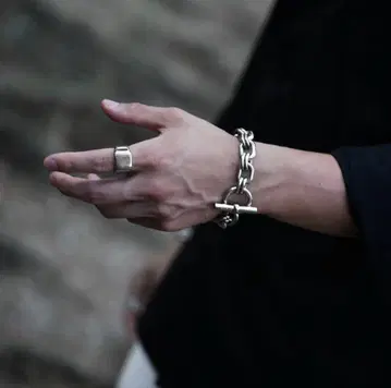 실버 체인 팔찌 토글식