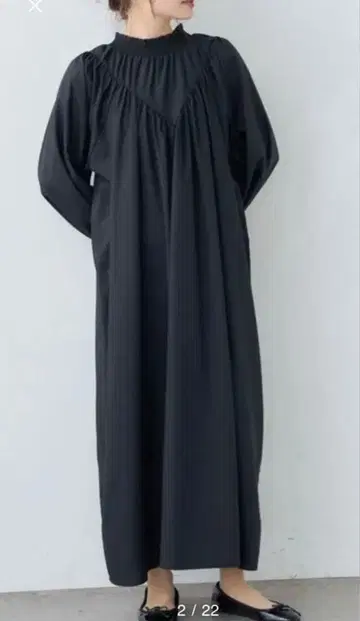 [택 포함 새상품] 퓨어세신 개더 2WAY 원피스 블랙