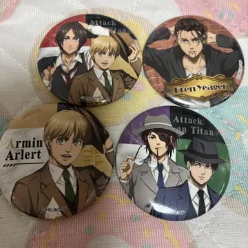 진격의 거인 수트 ver. 리바이, 한지, 엘렌, 아르민 캔 배지