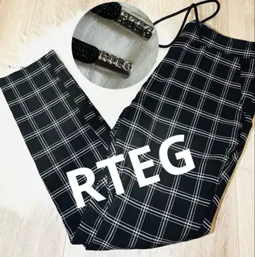 아담스 저글러 RTEG 체크 무늬 스키니 그레이 블랙