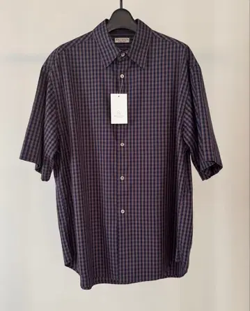 UNITED ARROWS 컬러 깅엄 레귤러 카라 그랑 셔츠
