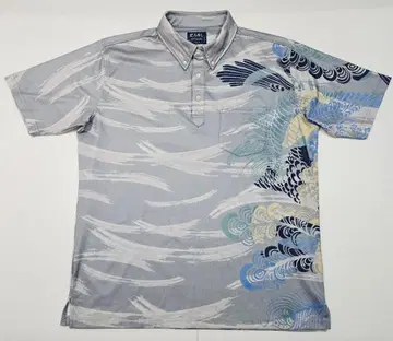 뽀로유시 00371 LL 남성용 반팔 쿨 비즈 카리유시 의류 오키나와