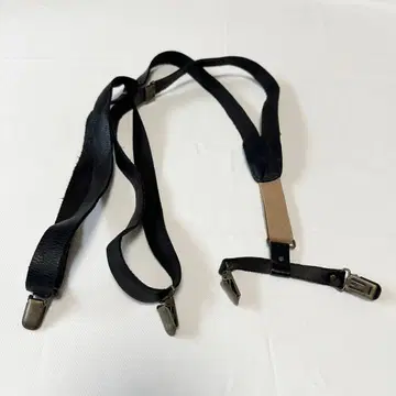 빈티지 서스펜더 천연 가죽 블랙