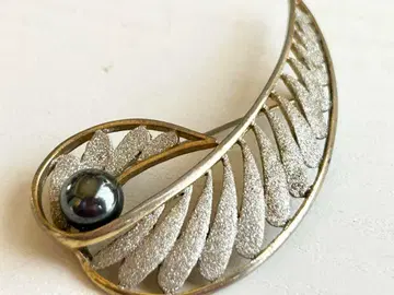 골동품 실버 라메 컬러 1알 vintage 브로치