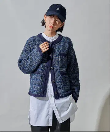 트위디 니트 자켓 / 트위드 라이크 노카라 자켓