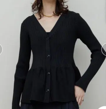 GALLARDAGALANTE 페플럼 2WAY 가디건 V넥 가디건