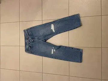데미지 가공 파랑 데님 청바지