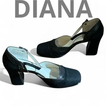 다이애나 DIANA 블랙 스트랩 중간 굽 펌프스 23cm 여성용