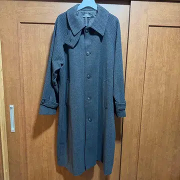 CLEL 멜톤 스텐카라 코트 브라운 체크