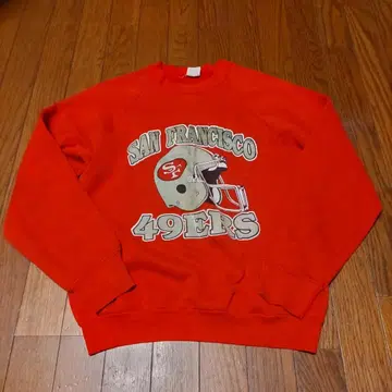 빈티지? San Francisco 49ers 얇은 소재 래글런 맨투맨