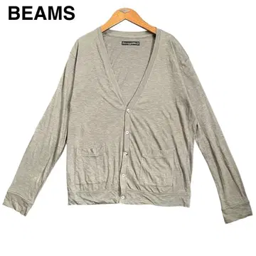 [일본제] BEAMS 그레이 V넥 가디건 COTTON100% L사이즈