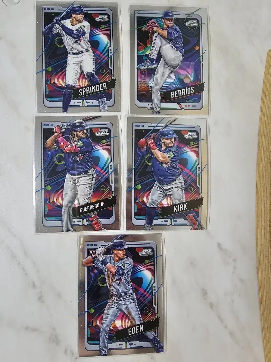 토론토 블루제이스 Topps Chrome 야구 카드 5장 세트