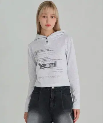 50ML 로고 슬림 후드 롱 슬리브