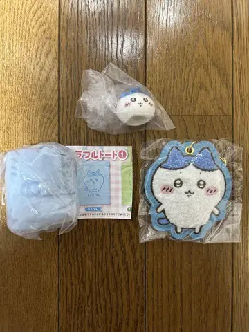 치이카와 (먼작귀) 하치와레 사가라 자수 키링 컬러풀 토트 립캡