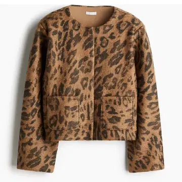 H&M 레오파드 무늬 니트 자켓