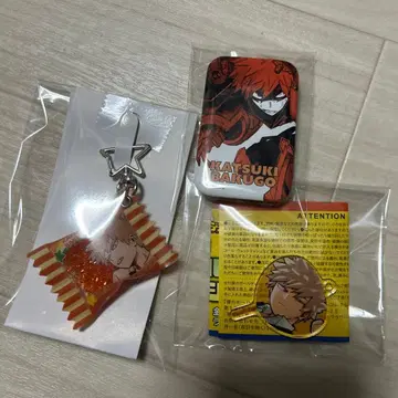 바쿠고 카츠키 키링 캔 배지 3종 세트