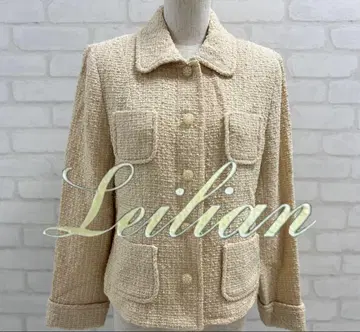 새상품급 Leilian 베이지 트위드 자켓 일본제