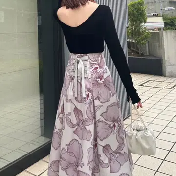 프레이 아이디 Deveaux 하이웨스트 플라워 스커트
