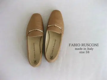 파비오 스코르니 로퍼 가죽 38 브라운 플랫슈즈 이탈리아제
