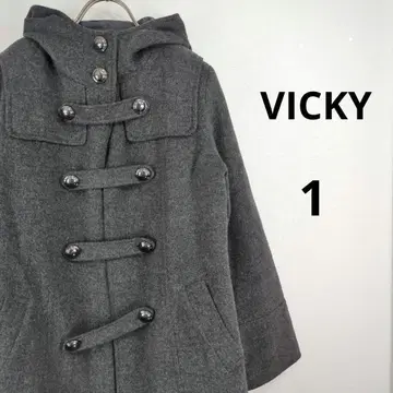 새상품급 비키 더플 코트 여성용 아우터 그레이 울 구제 의류