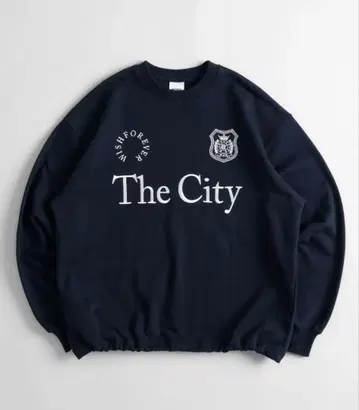 wishforever The city 맨투맨 네이비 게임 로고
