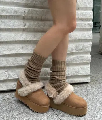 ESPERANZA SNS 화제! 통굽 2WAY 페이크 무스탕 클로그