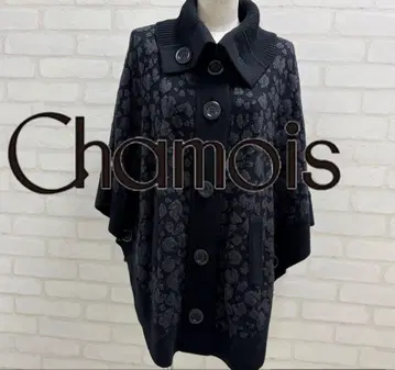 새상품급 Chamois 판초 코트 블랙 일본제