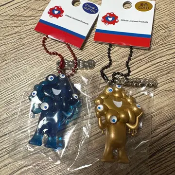 오사카 간사이 박람회 미야쿠미야쿠 글리터 골드 키링 2종