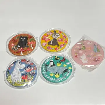 무민 자수 캔뱃지 컬렉션 4개 세트 & 아크릴 키링 2024년