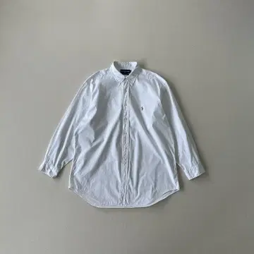 90s 랄프 로렌 버튼 다운 셔츠 야머스 포니 자수 로고 화이트