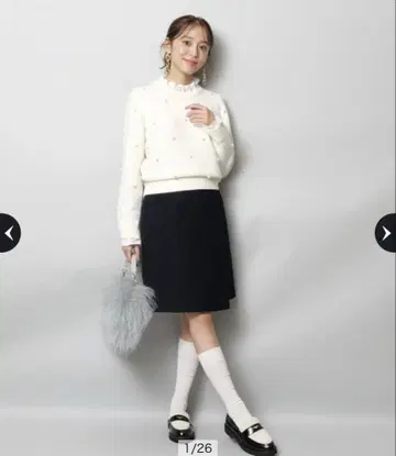 [택 포함 새상품] JUSGLITTY 사이드 벨트 미니 스커트 네이비