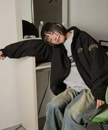 snapclub 리버서블 빅 스탠드 보아 자켓 나일론 보아