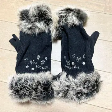 피코네 PICONE 퍼 장갑 큐빅 블랙 계열